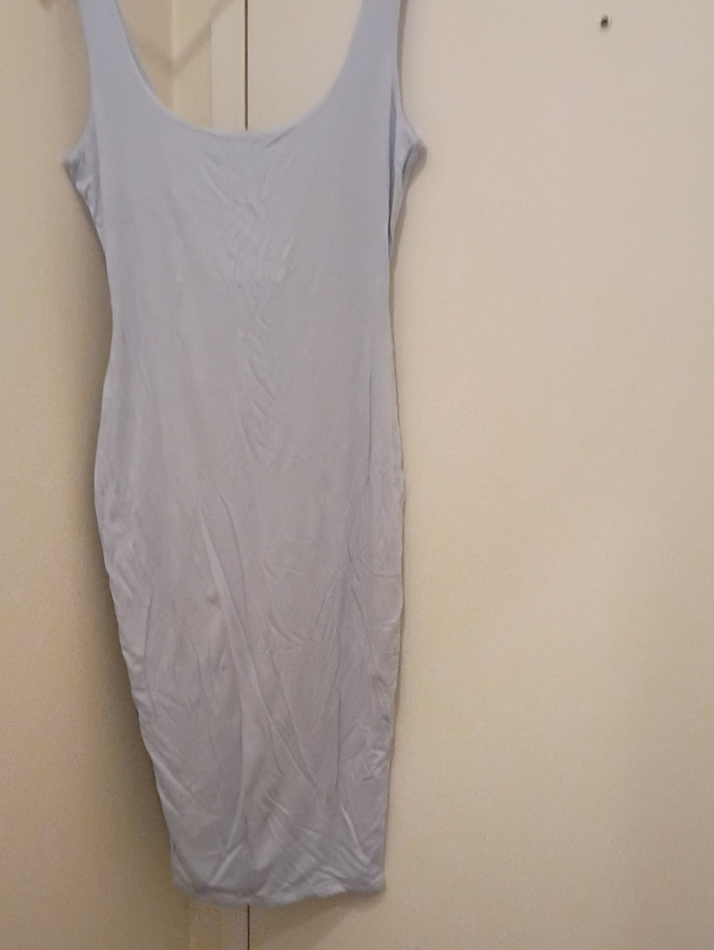 naked wardrobe Pale Blue Scoop Neck Midi Bodycon Dress